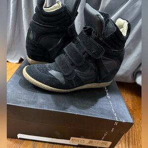 Steve Madden Black BELIEVER Wedge Sneakers